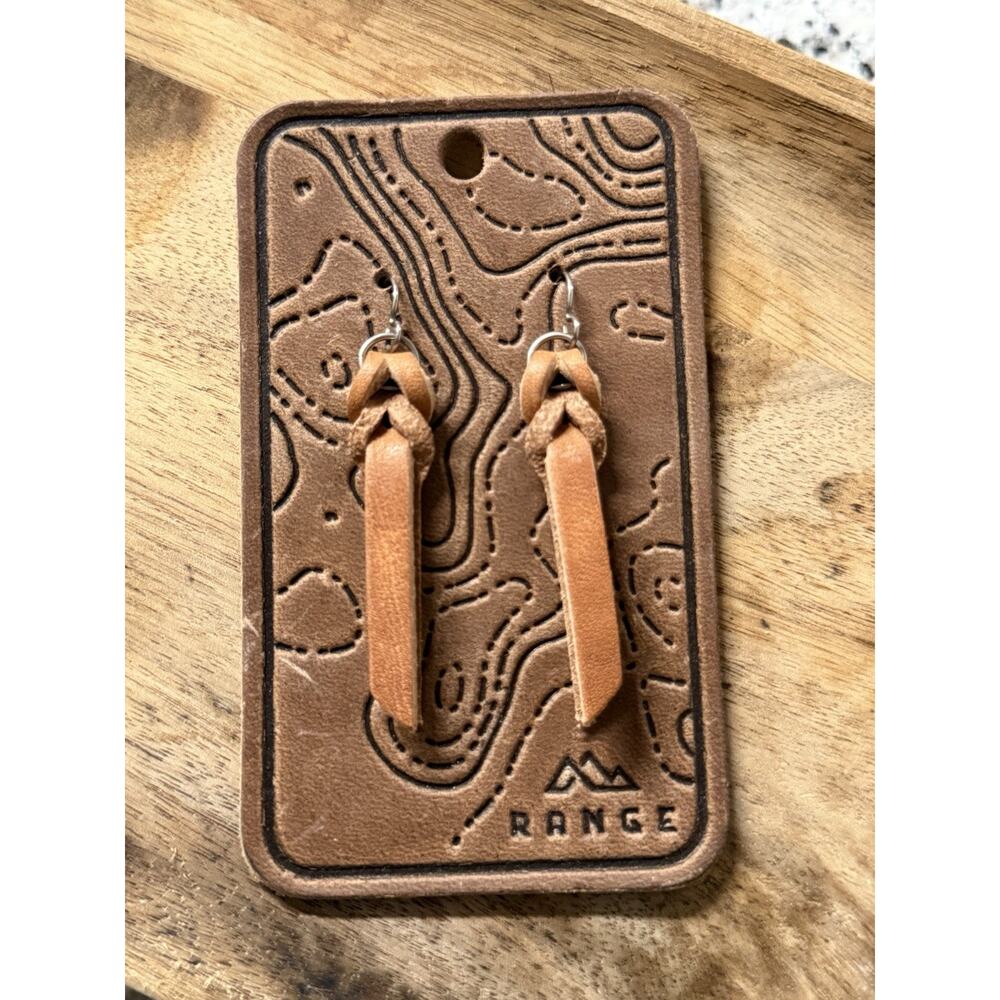 Range Braided Leather Earrings New
